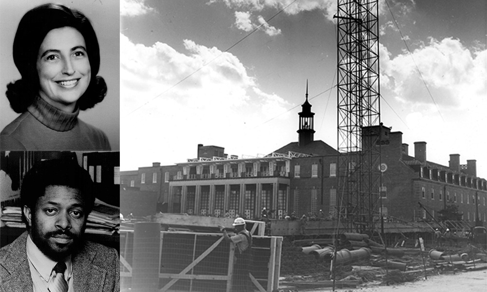 Shirley Bird Perry, LeNorman Strong, and 1964 Oklahoma State Addition Construction