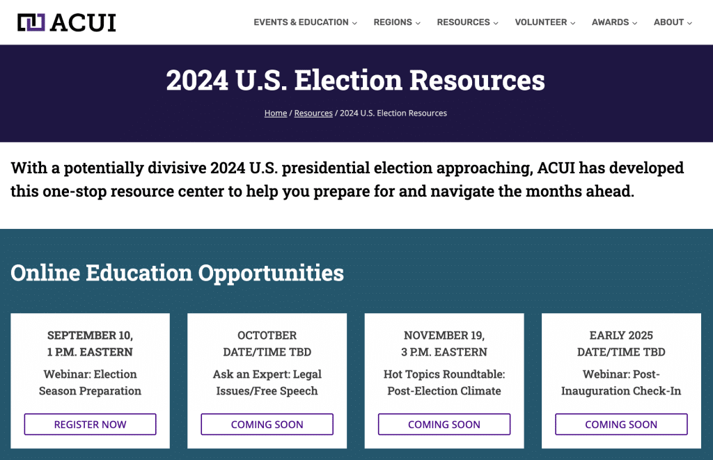 Acui Engagement Opportunity: ACUI has You Prepped for the 2024 Election - ACUI