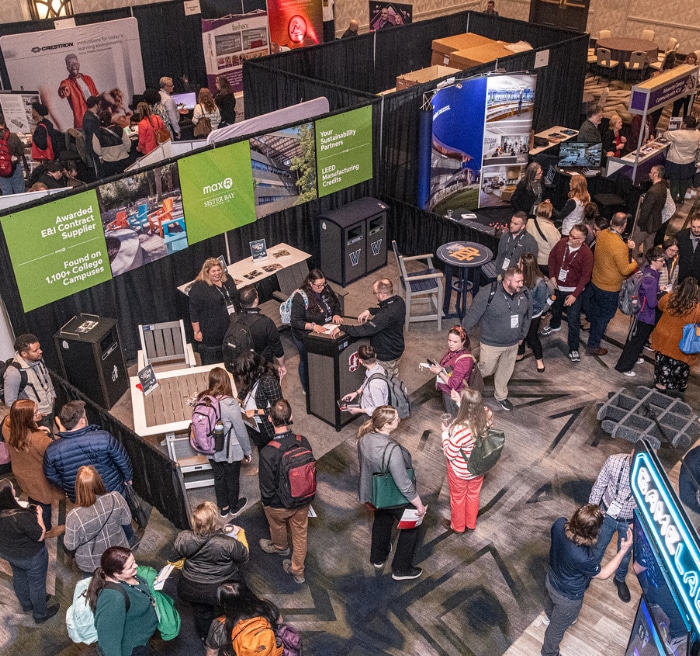 Attendees talk with vendors at the 2024 Annual Conference